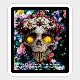 skull with flowers Sticker